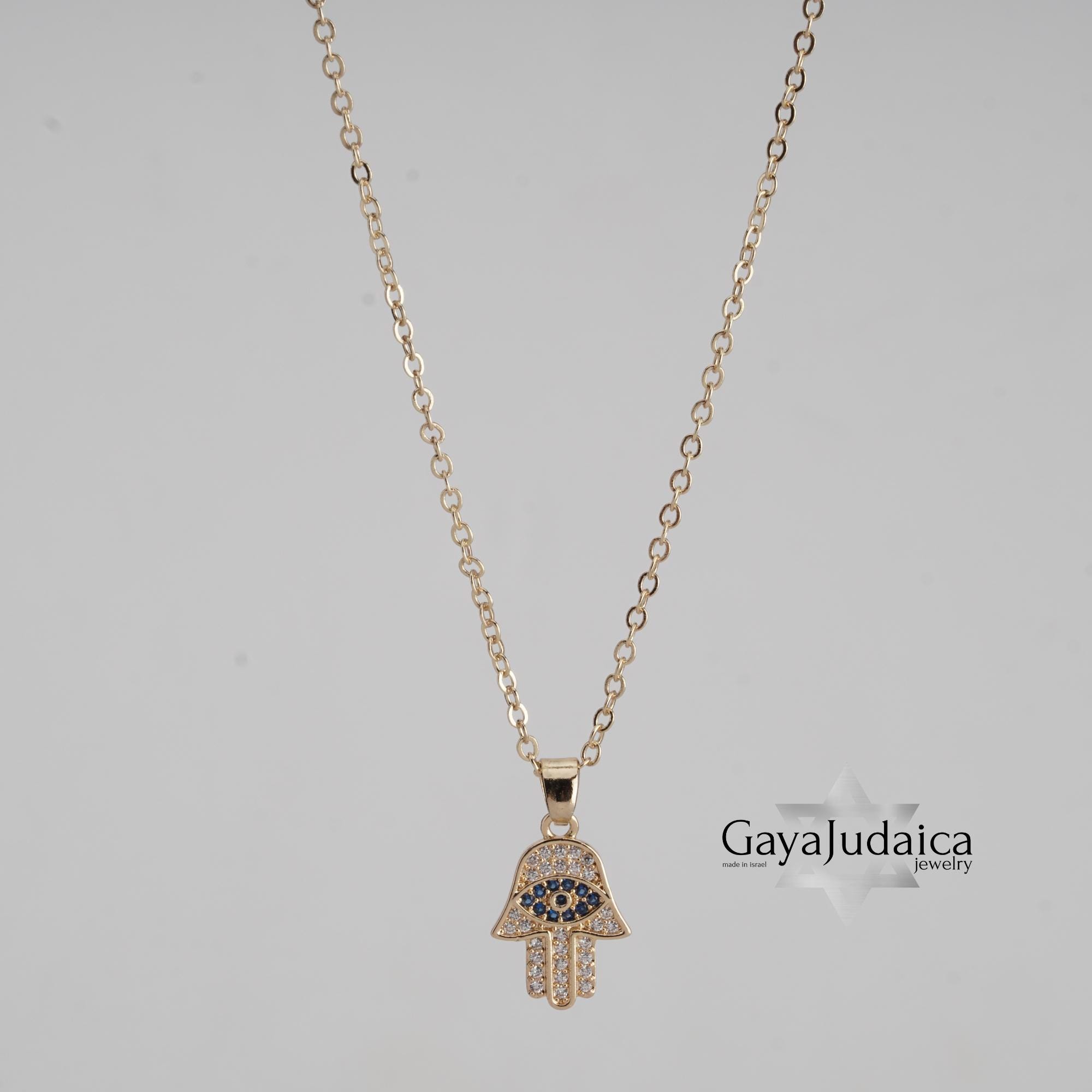 CZ Hamsa Evil Eye Pendant Necklace — Silver or Gold Protection Jewelry CZ Hamsa Evil Eye Pendant Necklace — Silver or Gold Protection Jewelry