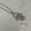 Cubic Zirconia Hamsa Hand Necklace — close-up, handmade in Israel