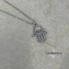 Cubic Zirconia Hamsa Hand Necklace — alternate angle, handmade in Israel
