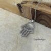 Cubic Zirconia Hamsa Hand Necklace — styled lifestyle, handmade in Israel