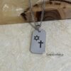 Dog Tag Necklace Stainless Steel Custom Hebrew Bible Verse — close-up, handmade in Israel