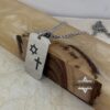 Dog Tag Necklace Stainless Steel Custom Hebrew Bible Verse — additional angle, handmade in Israel