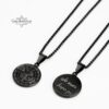 Engraved Black Compass Necklace Stainless Steel — additional view, handmade in Israel