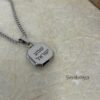 Engraved Black Onyx Tag Necklace Stainless Steel — close-up detail, handmade in Israel