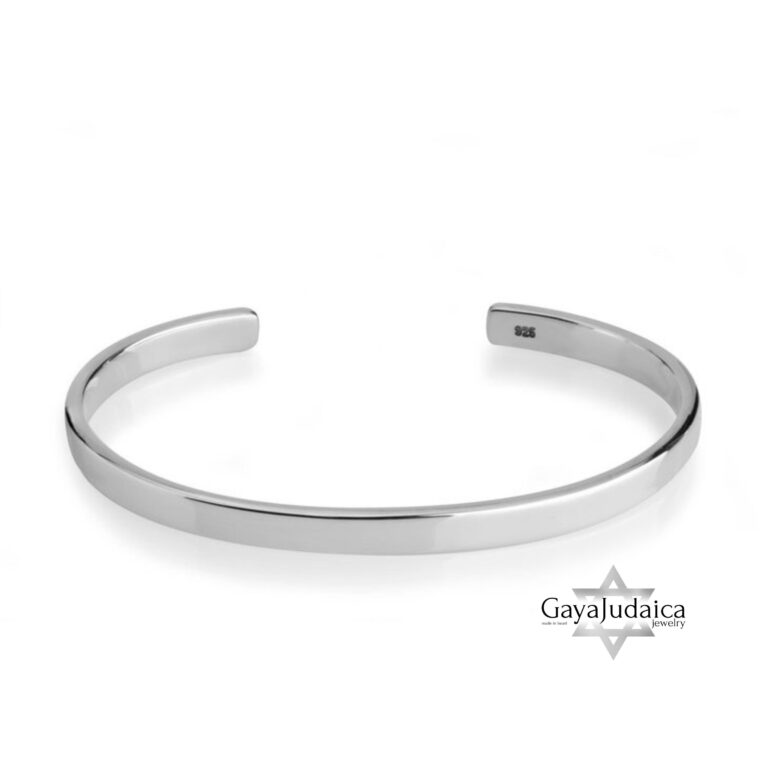 Engraved Cuff Bracelet Hidden Message Gift — detail view, handmade in Israel