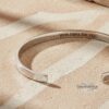 Engraved Cuff Bracelet Hidden Message Gift — natural light shot, handmade in Israel