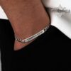 Engraved Sterling Silver Cuban Link Bracelet — close-up, handmade in Israel