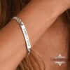 Engraved Sterling Silver Cuban Link Bracelet — styled lifestyle, handmade in Israel