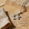 Sterling Silver Hammered Star of David Necklace Magen David — main photo, handmade in Israel