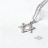 Sterling Silver Hammered Star of David Necklace Magen David — detail view, handmade in Israel