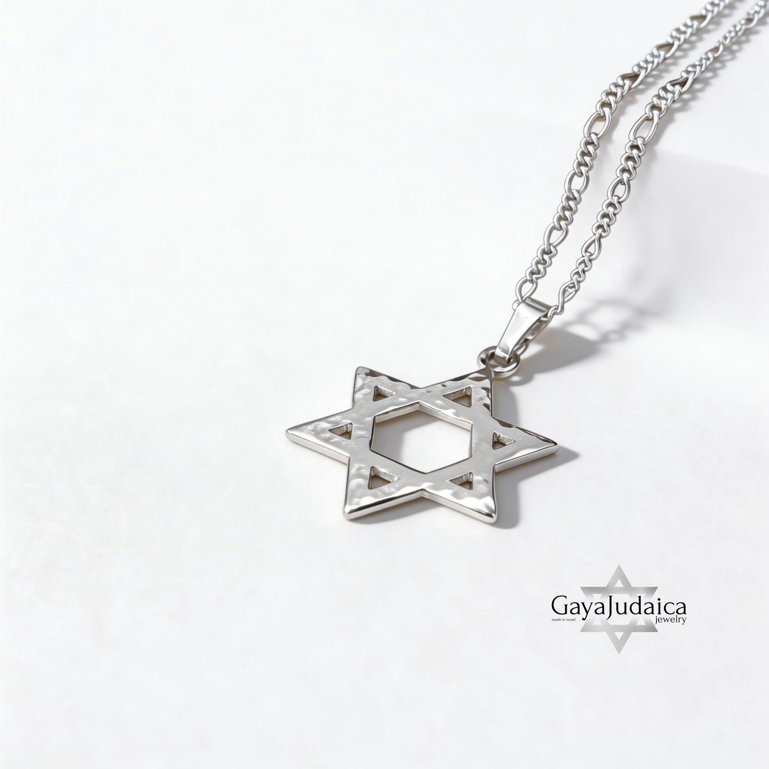 Sterling Silver Hammered Star of David Necklace — Magen David Pendant, Jewish Jewelry Sterling Silver Hammered Star of David Necklace — Magen David Pendant, Jewish Jewelry
