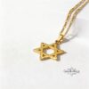 Sterling Silver Hammered Star of David Necklace Magen David — close-up, handmade in Israel