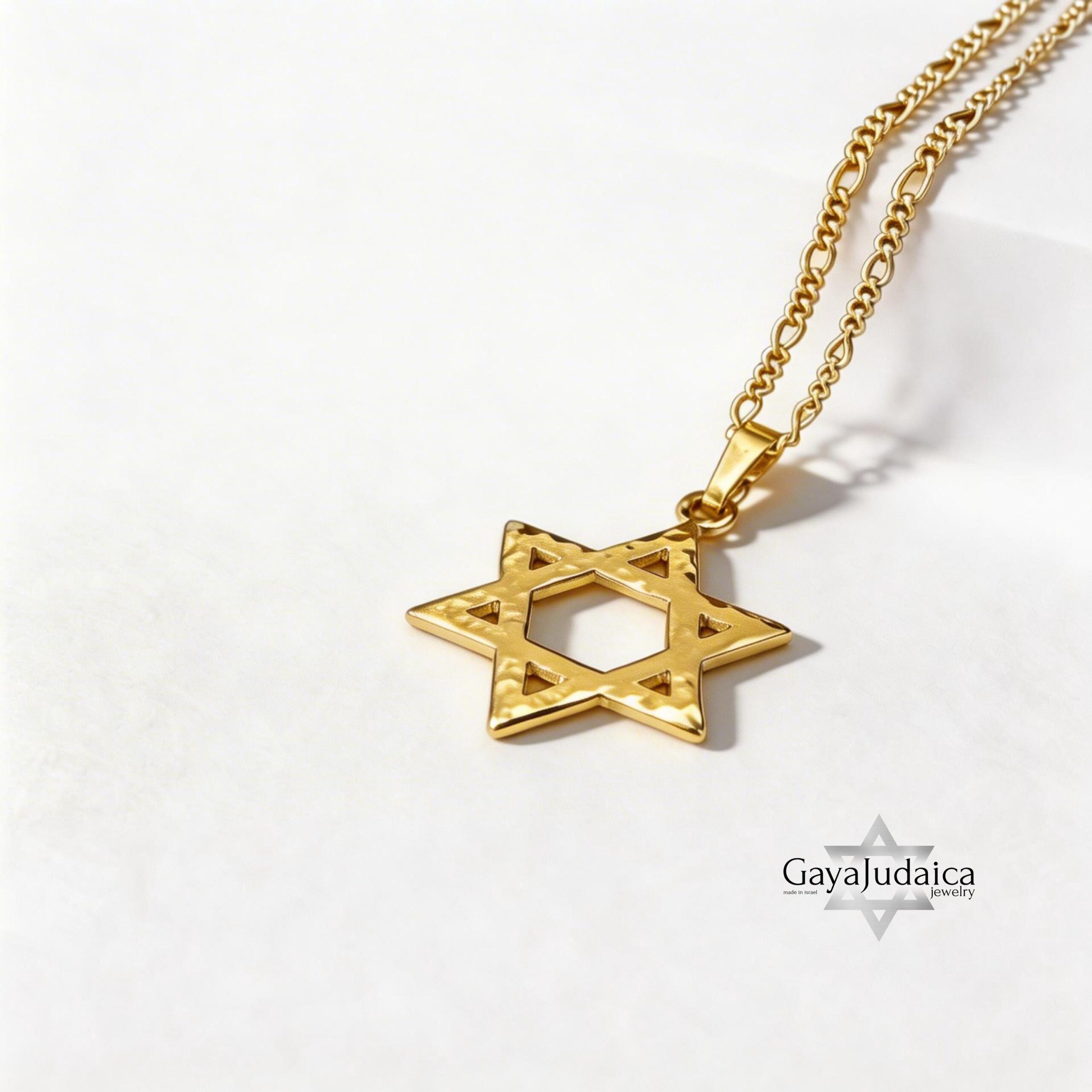 Sterling Silver Hammered Star of David Necklace — Magen David Pendant, Jewish Jewelry Sterling Silver Hammered Star of David Necklace — Magen David Pendant, Jewish Jewelry