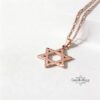 Sterling Silver Hammered Star of David Necklace Magen David — alternate angle, handmade in Israel