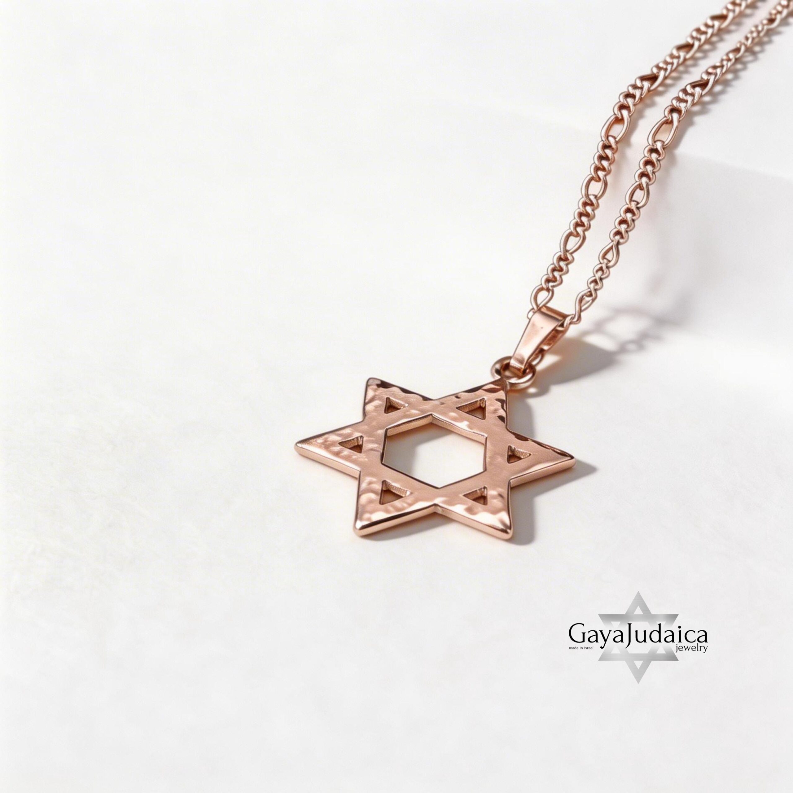 Sterling Silver Hammered Star of David Necklace — Magen David Pendant, Jewish Jewelry Sterling Silver Hammered Star of David Necklace — Magen David Pendant, Jewish Jewelry