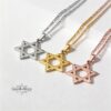 Sterling Silver Hammered Star of David Necklace Magen David — styled lifestyle, handmade in Israel