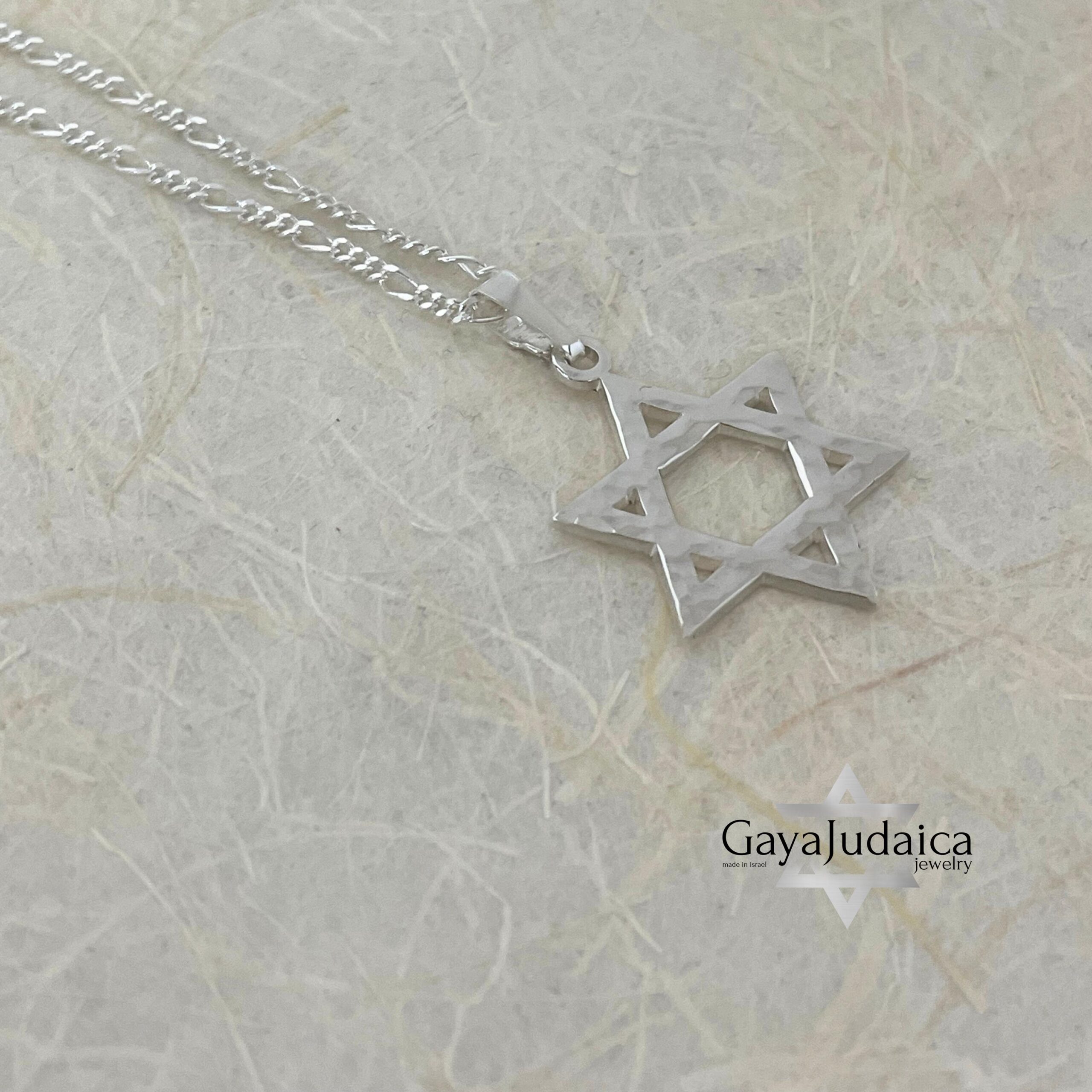Sterling Silver Hammered Star of David Necklace — Magen David Pendant, Jewish Jewelry Sterling Silver Hammered Star of David Necklace — Magen David Pendant, Jewish Jewelry