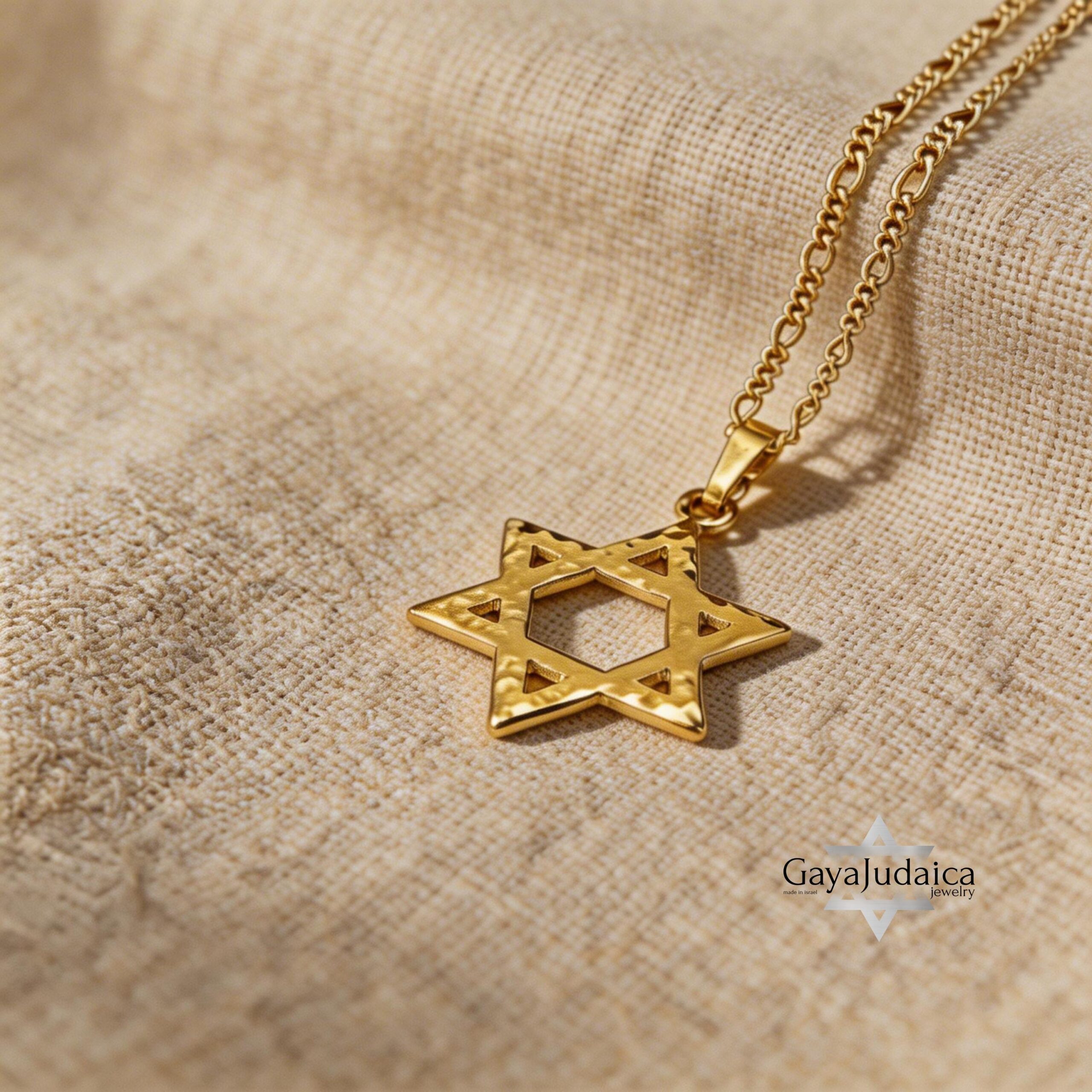 Sterling Silver Hammered Star of David Necklace — Magen David Pendant, Jewish Jewelry Sterling Silver Hammered Star of David Necklace — Magen David Pendant, Jewish Jewelry