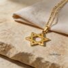 Sterling Silver Hammered Star of David Necklace Magen David — natural light shot, handmade in Israel