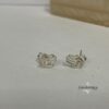 Hamsa Stud Earrings — additional angle, handmade in Israel