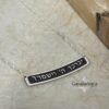 Hebrew Bible Verse Bar Necklace Sterling Silver — top-down view, handmade in Israel