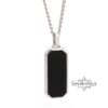 Personalized Hebrew Enamel Tag Necklace Stainless Steel — detail view, handmade in Israel