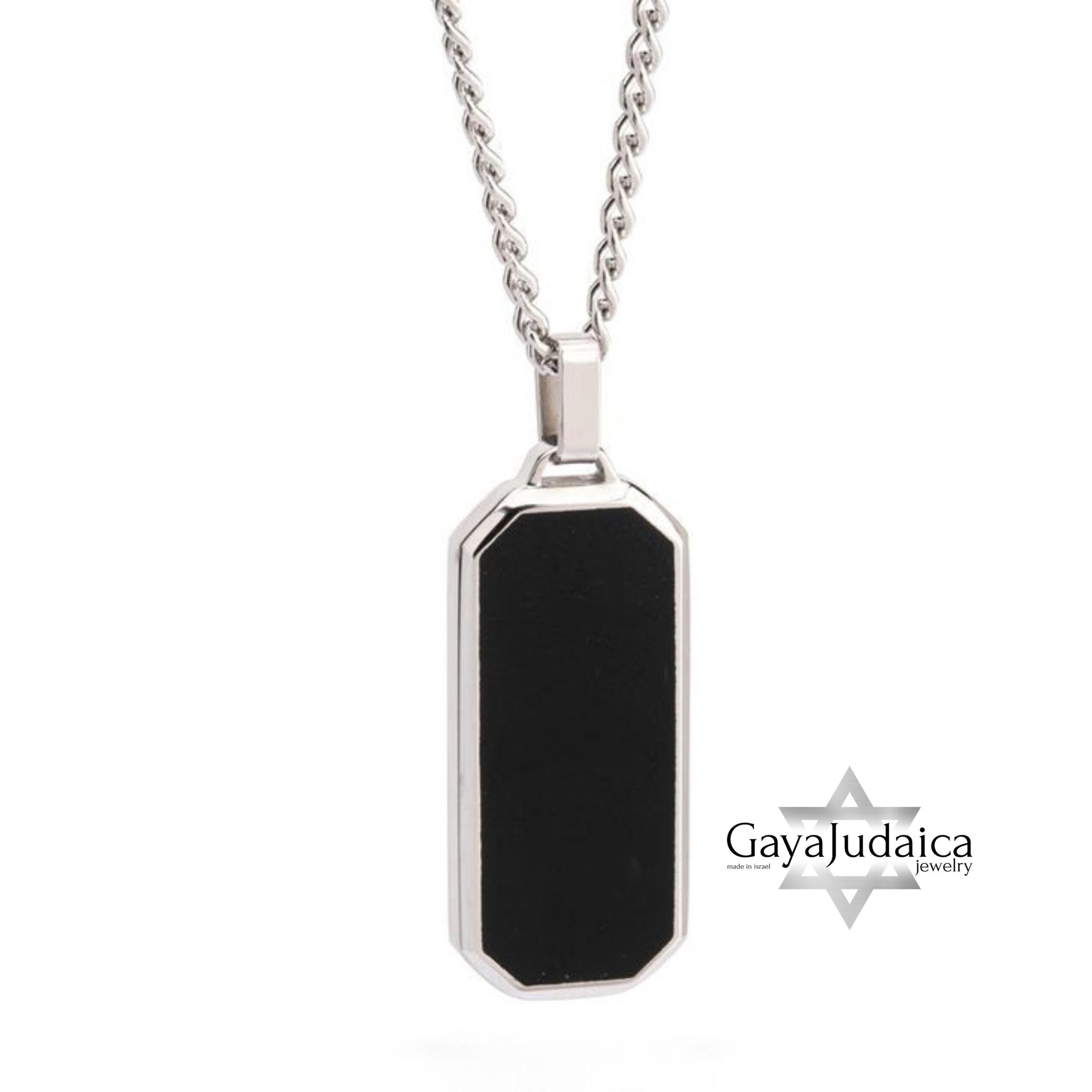 Personalized Hebrew Enamel Tag Necklace — Stainless Steel Secret Message Pendant Personalized Hebrew Enamel Tag Necklace — Stainless Steel Secret Message Pendant