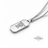 Personalized Hebrew Enamel Tag Necklace Stainless Steel — alternate angle, handmade in Israel