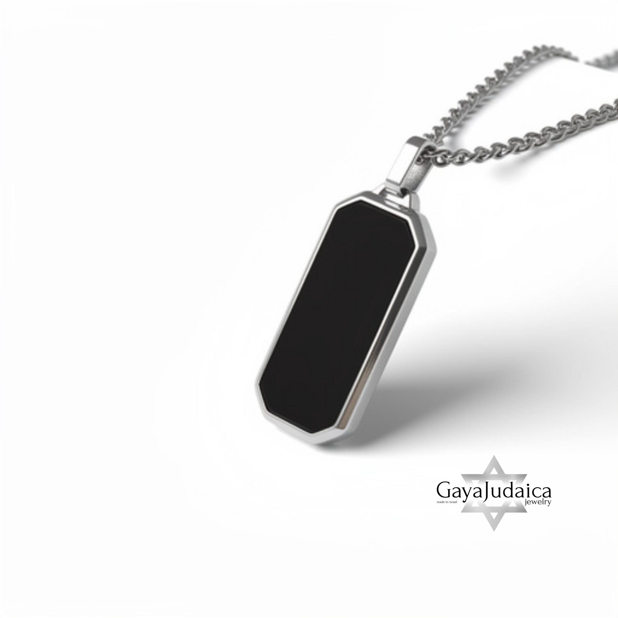 Personalized Hebrew Enamel Tag Necklace — Stainless Steel Secret Message Pendant Personalized Hebrew Enamel Tag Necklace — Stainless Steel Secret Message Pendant