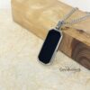 Personalized Hebrew Enamel Tag Necklace Stainless Steel — additional angle, handmade in Israel