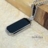 Personalized Hebrew Enamel Tag Necklace Stainless Steel — top-down view, handmade in Israel