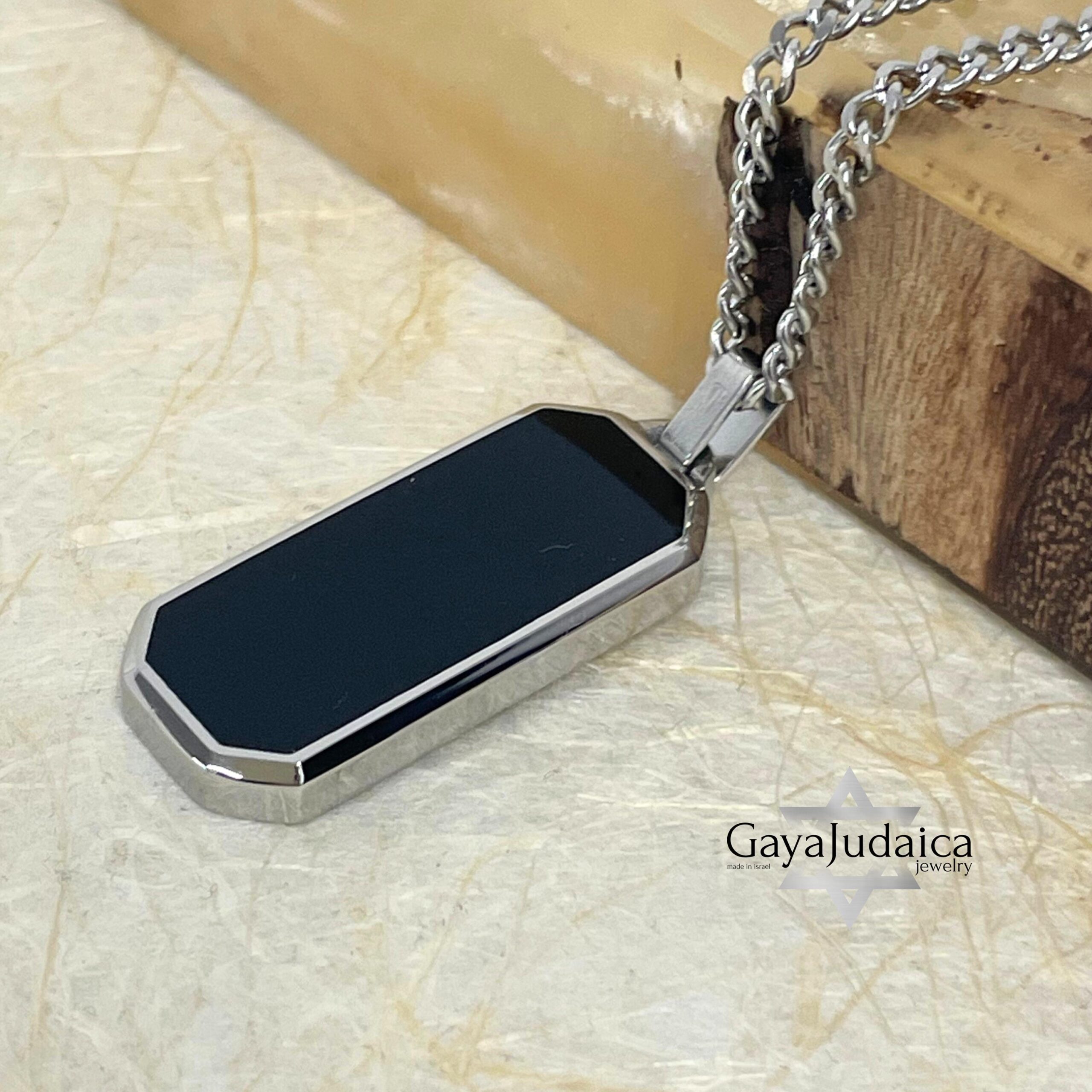 Personalized Hebrew Enamel Tag Necklace — Stainless Steel Secret Message Pendant Personalized Hebrew Enamel Tag Necklace — Stainless Steel Secret Message Pendant