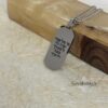 Personalized Hebrew Enamel Tag Necklace Stainless Steel — close-up detail, handmade in Israel