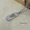 Personalized Hebrew Enamel Tag Necklace Stainless Steel — staged view, handmade in Israel