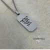 Personalized Hebrew Enamel Tag Necklace Stainless Steel — natural light shot, handmade in Israel