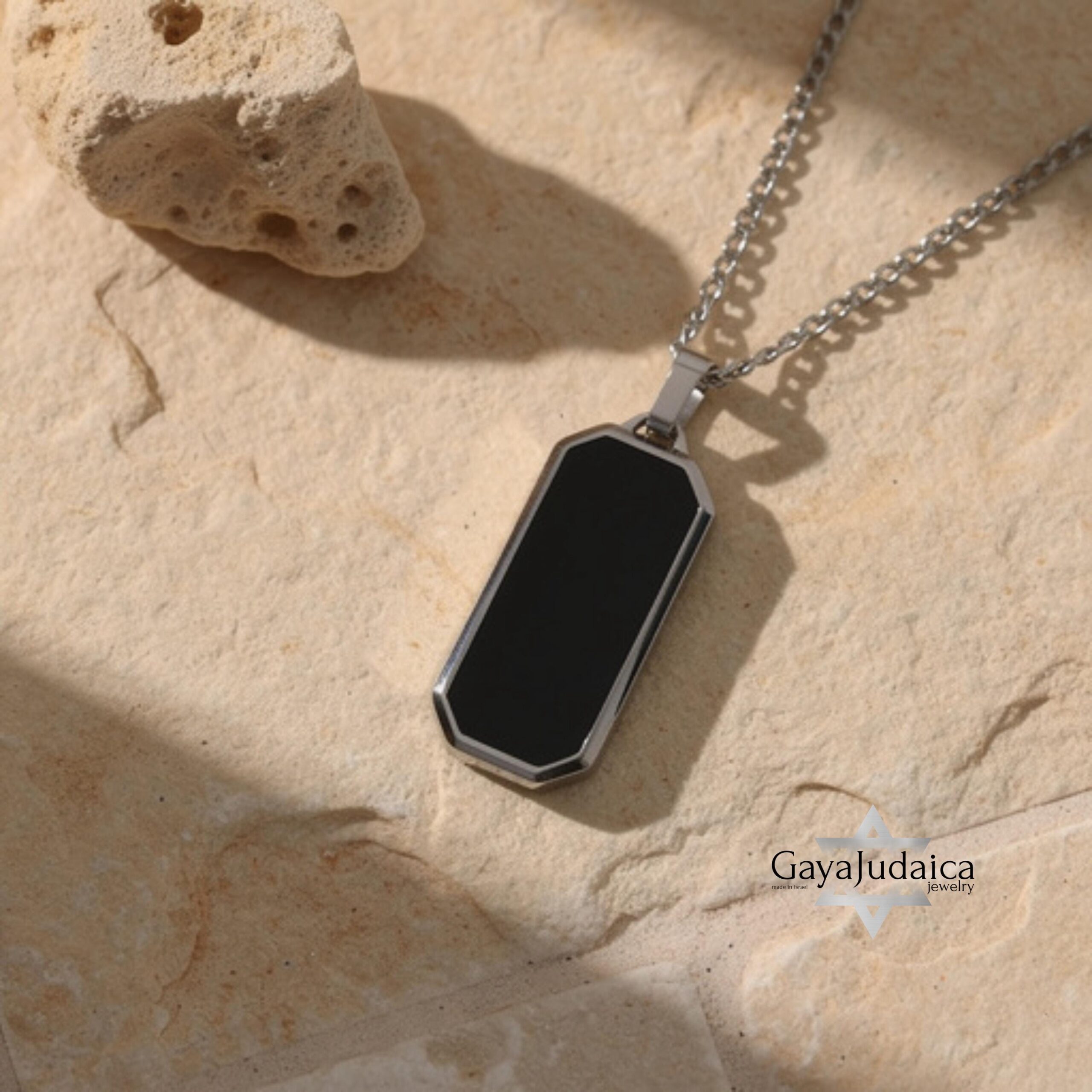 Personalized Hebrew Enamel Tag Necklace — Stainless Steel Secret Message Pendant Personalized Hebrew Enamel Tag Necklace — Stainless Steel Secret Message Pendant