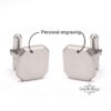 Personalized Hebrew Engraved Cufflinks Stainless Steel — alternate angle, handmade in Israel