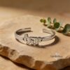 Personalized Hebrew Name Cuff Bracelet Sterling Silver Judaica — main photo, handmade in Israel