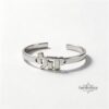 Personalized Hebrew Name Cuff Bracelet Sterling Silver Judaica — detail view, handmade in Israel