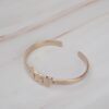Personalized Hebrew Name Cuff Bracelet Sterling Silver Judaica — warm-tone styled, handmade in Israel