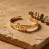 Personalized Hebrew Name Cuff Bracelet Sterling Silver Judaica — gift box presentation, handmade in Israel