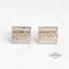 Personalized Hebrew Name Cufflinks Sterling Silver Kotel Design — alternate angle, handmade in Israel