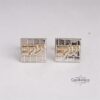 Personalized Hebrew Name Cufflinks Sterling Silver Kotel Design — styled lifestyle, handmade in Israel