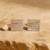 Personalized Hebrew Name Cufflinks Sterling Silver Kotel Design — additional angle, handmade in Israel