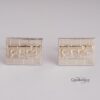 Personalized Hebrew Name Cufflinks Sterling Silver Kotel Design — close-up detail, handmade in Israel