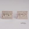 Personalized Hebrew Name Cufflinks Sterling Silver Kotel Design — styled shot, handmade in Israel