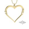 Hebrew Name Heart Pendant Necklace — alternate angle, handmade in Israel