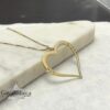 Hebrew Name Heart Pendant Necklace — additional angle, handmade in Israel