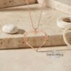 Hebrew Name Heart Pendant Necklace — warm-tone styled, handmade in Israel