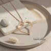Hebrew Name Heart Pendant Necklace — plate composition, handmade in Israel